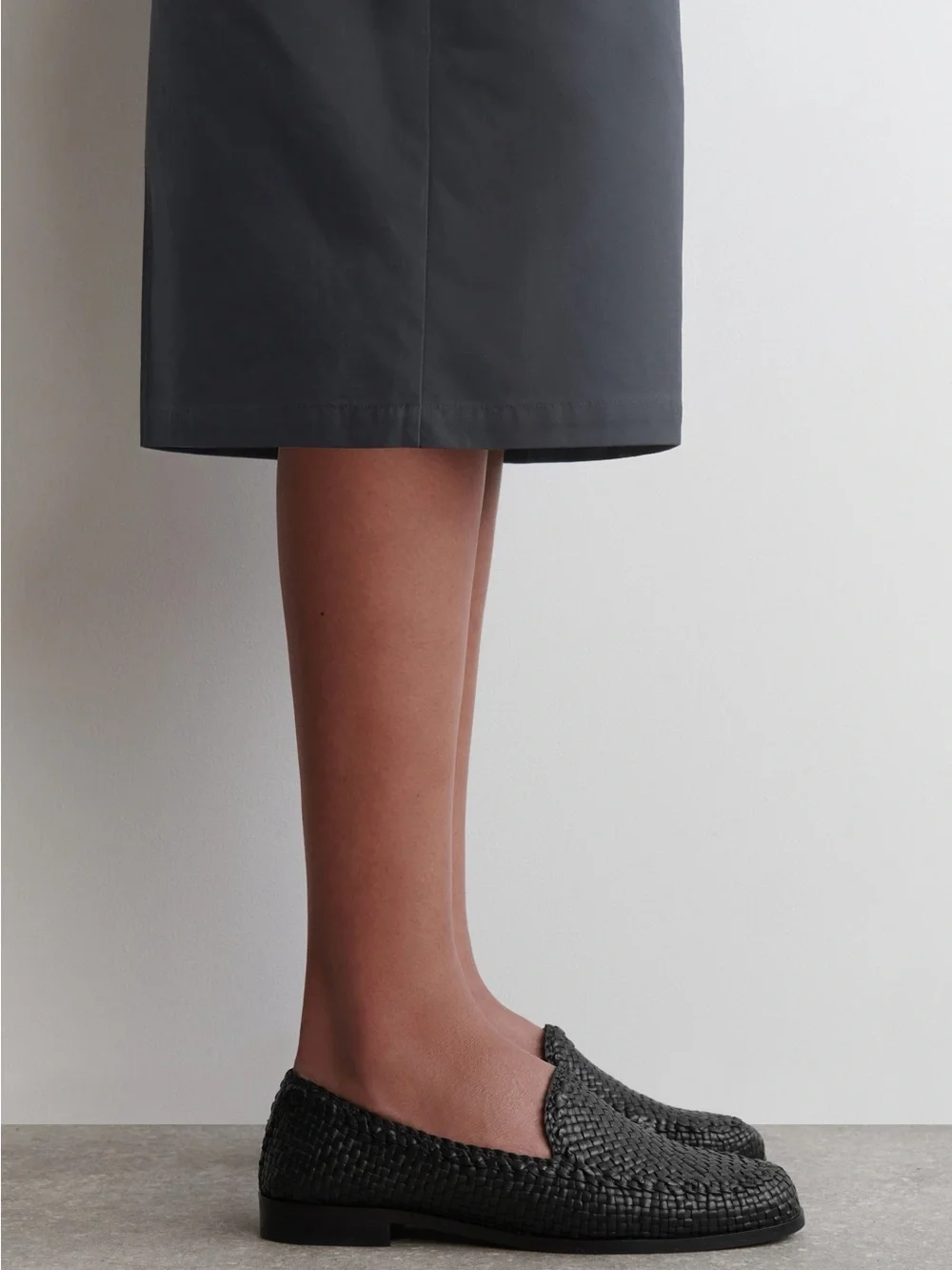 Cos Hand Woven Leather Black Loafers